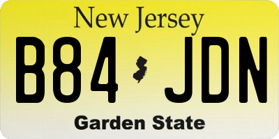 NJ license plate B84JDN