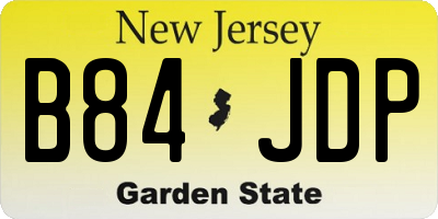 NJ license plate B84JDP