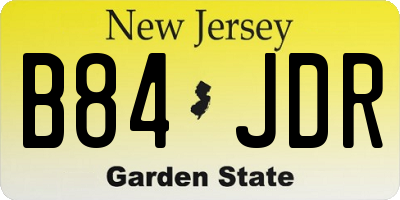 NJ license plate B84JDR