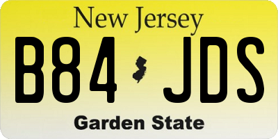 NJ license plate B84JDS