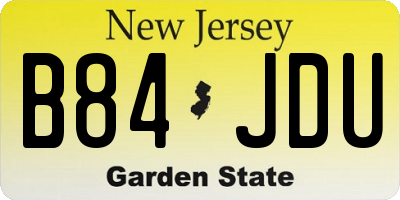 NJ license plate B84JDU