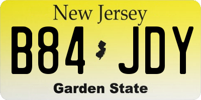 NJ license plate B84JDY
