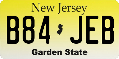 NJ license plate B84JEB