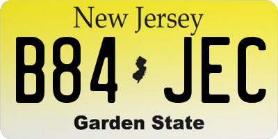NJ license plate B84JEC