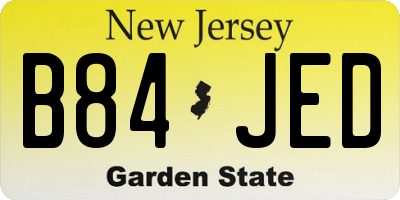 NJ license plate B84JED
