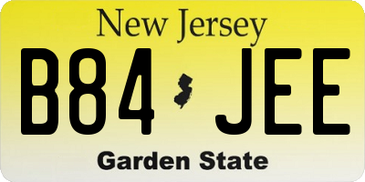 NJ license plate B84JEE