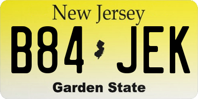 NJ license plate B84JEK