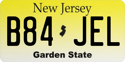 NJ license plate B84JEL
