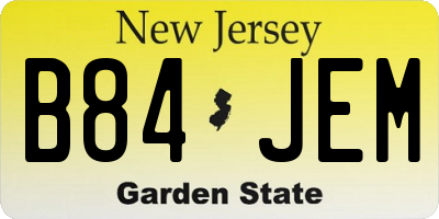 NJ license plate B84JEM