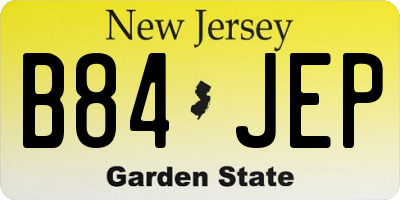 NJ license plate B84JEP