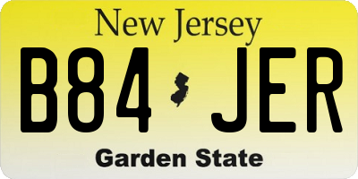 NJ license plate B84JER