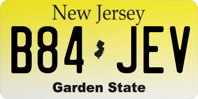 NJ license plate B84JEV