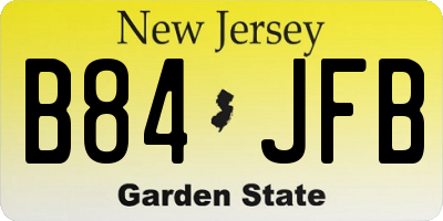 NJ license plate B84JFB
