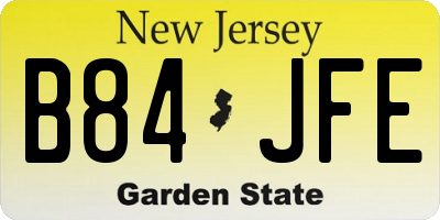 NJ license plate B84JFE