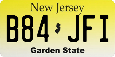 NJ license plate B84JFI