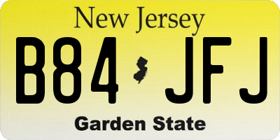 NJ license plate B84JFJ