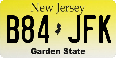 NJ license plate B84JFK