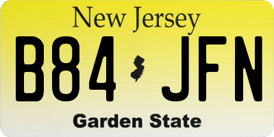 NJ license plate B84JFN