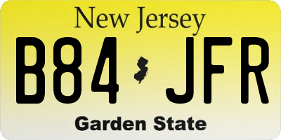 NJ license plate B84JFR