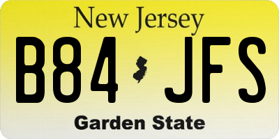 NJ license plate B84JFS