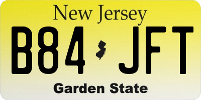 NJ license plate B84JFT