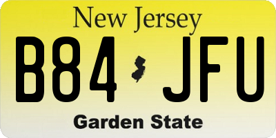 NJ license plate B84JFU