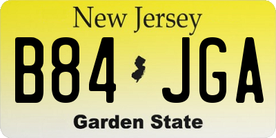 NJ license plate B84JGA