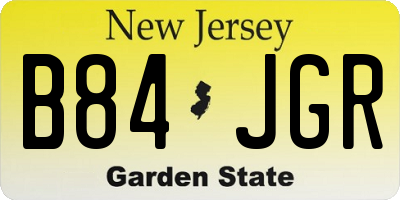 NJ license plate B84JGR