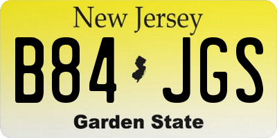 NJ license plate B84JGS