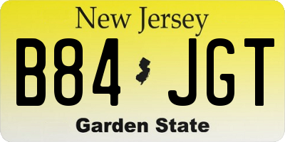 NJ license plate B84JGT