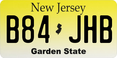 NJ license plate B84JHB