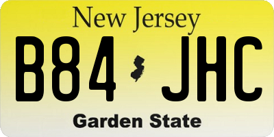 NJ license plate B84JHC