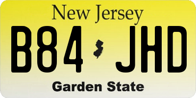 NJ license plate B84JHD