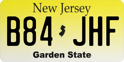 NJ license plate B84JHF
