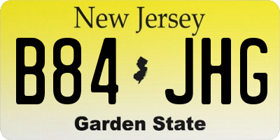 NJ license plate B84JHG