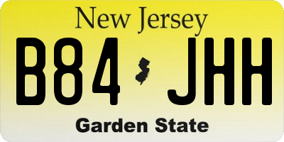 NJ license plate B84JHH
