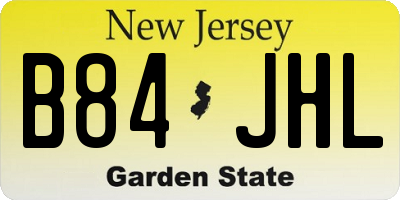 NJ license plate B84JHL
