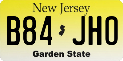 NJ license plate B84JHO