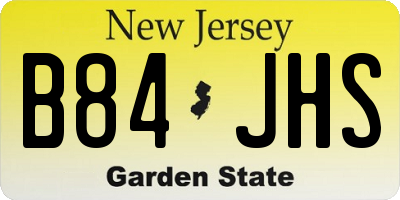 NJ license plate B84JHS