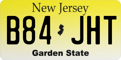 NJ license plate B84JHT