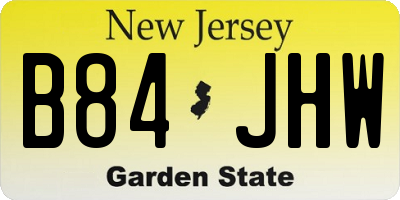 NJ license plate B84JHW