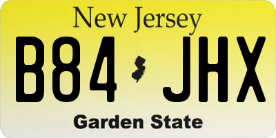 NJ license plate B84JHX