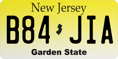 NJ license plate B84JIA
