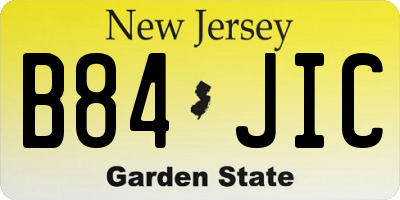 NJ license plate B84JIC