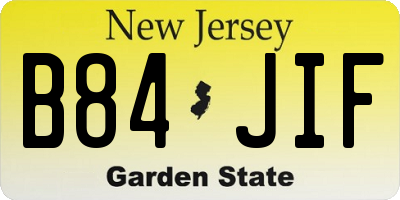 NJ license plate B84JIF