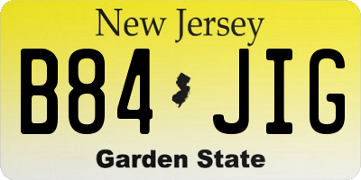NJ license plate B84JIG