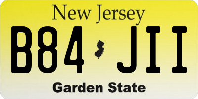 NJ license plate B84JII