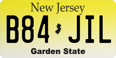NJ license plate B84JIL