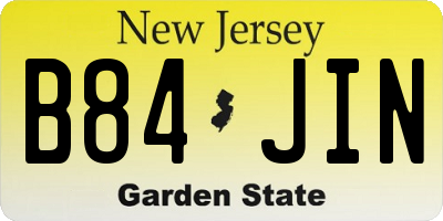 NJ license plate B84JIN