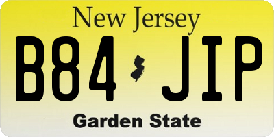 NJ license plate B84JIP